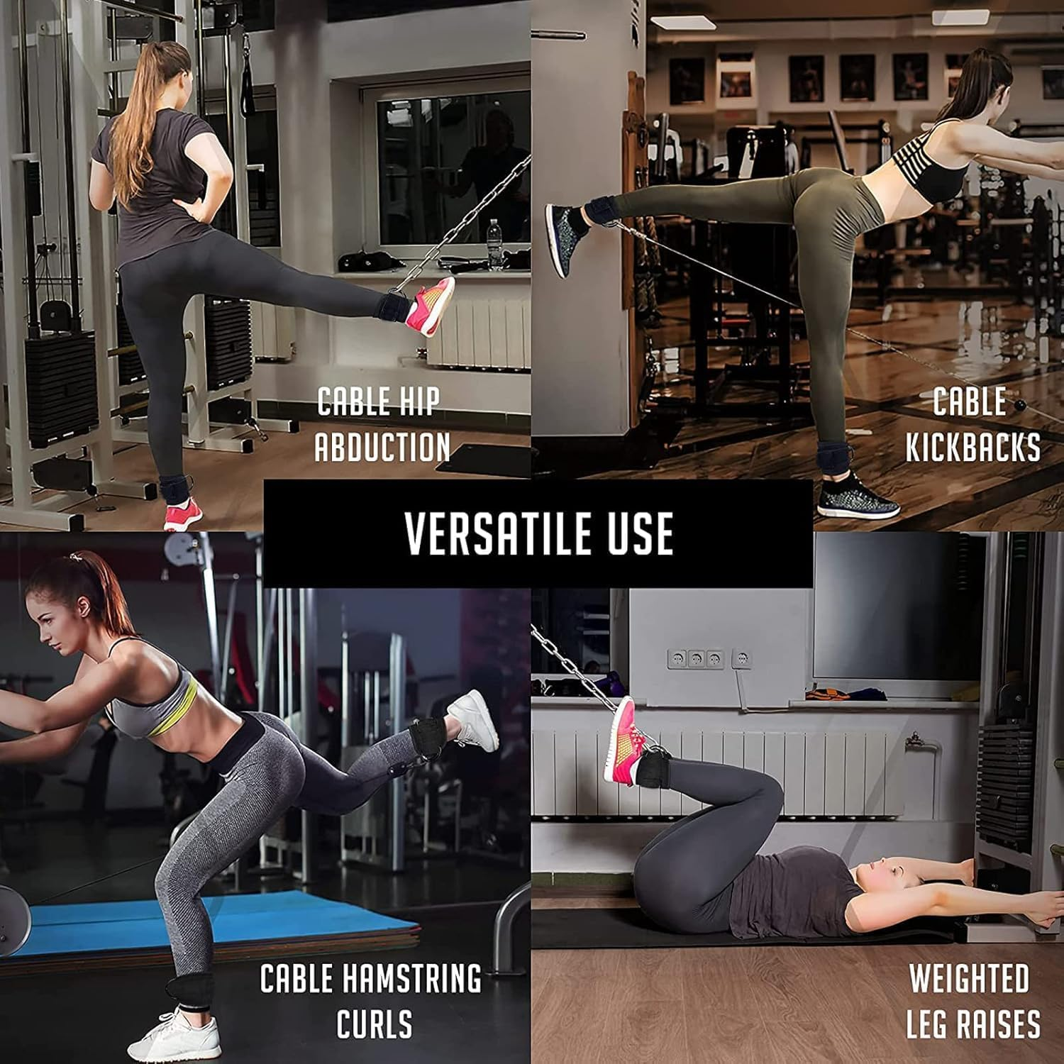 Ankle Strap for Cable Machines and Resistance Bands, Leg Extensions, Glute Workouts, Hip Abductors for Men and Women image number 4