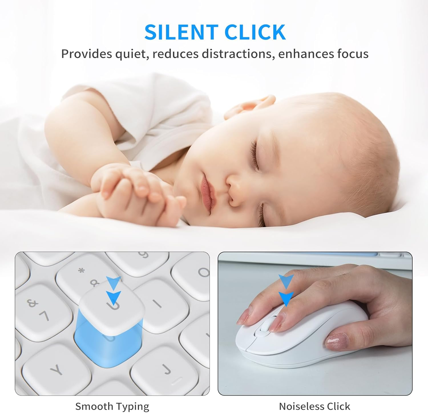 Wireless Keyboard and Mouse Combo, Curved Design,Full Size Silent Ergonomic Keyboard and Mouse, Long Battery Life, Optical Mouse, 2.4G Lag-Free Cordless Mice Keyboard for Computer, Mac, PC, Windows image number 2