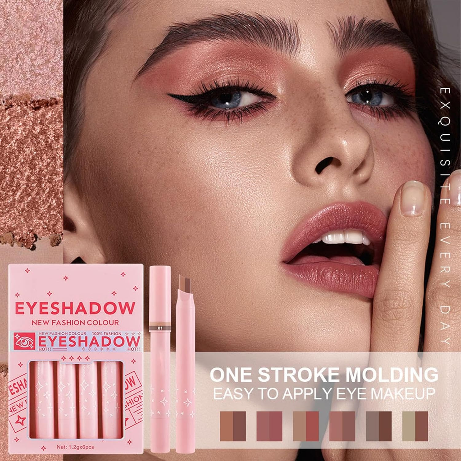 Double Colors Eye Shadow Stick, Eyeshadow Stick Makeup Set, Waterproof Gradient Cream Eyeshadow Stick for Girls, Friends image number 5