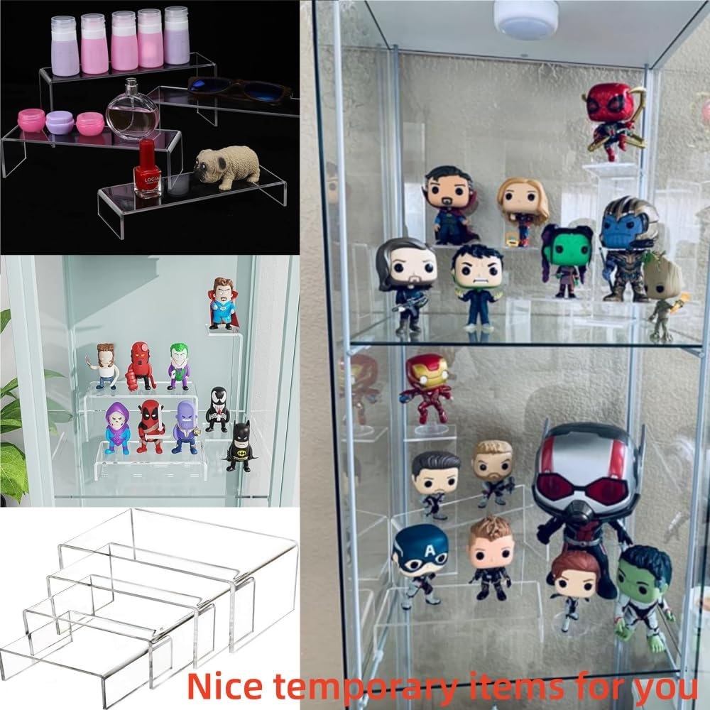 HIDOSNG Acrylic Display Riser, 8PCS U-Shaped Acrylic Risers, Clear Rectangular Stands for Candy Dessert Cupcakes,Collectibles Display Stands Shelf for Display image number 5