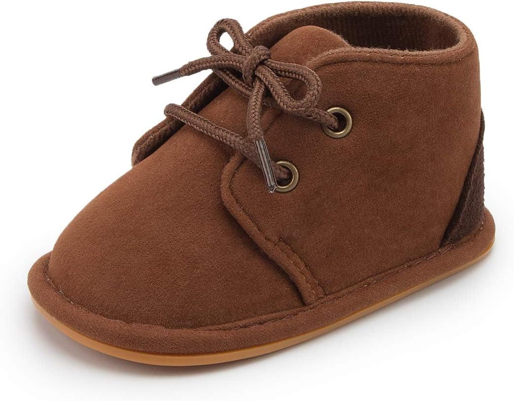 CENCIRILY Baby Boys Girls Warm Boots Infant Anti-Slip Rubber Sole Lace-Up Fleece Ankle Booties Newborn First Walking Shoes