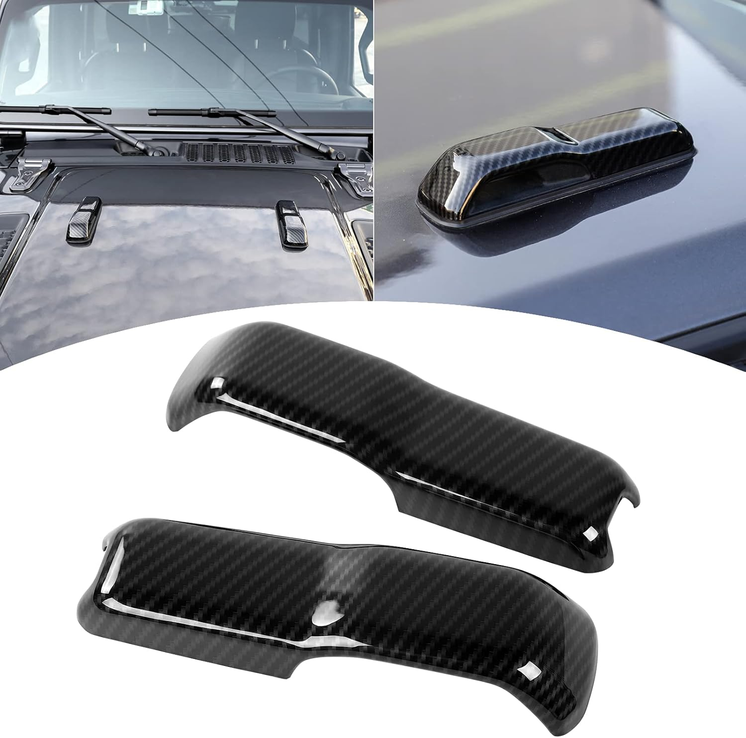 Voodonala Hood Hinge Cover Trim Exterior Accessories Decoration for 2018-2025 Jeep Wrangler JL JLU Sports Sahara Freedom Rubicon Unlimited Gladiator JT 2-Door & 4-Door 2PCS Red