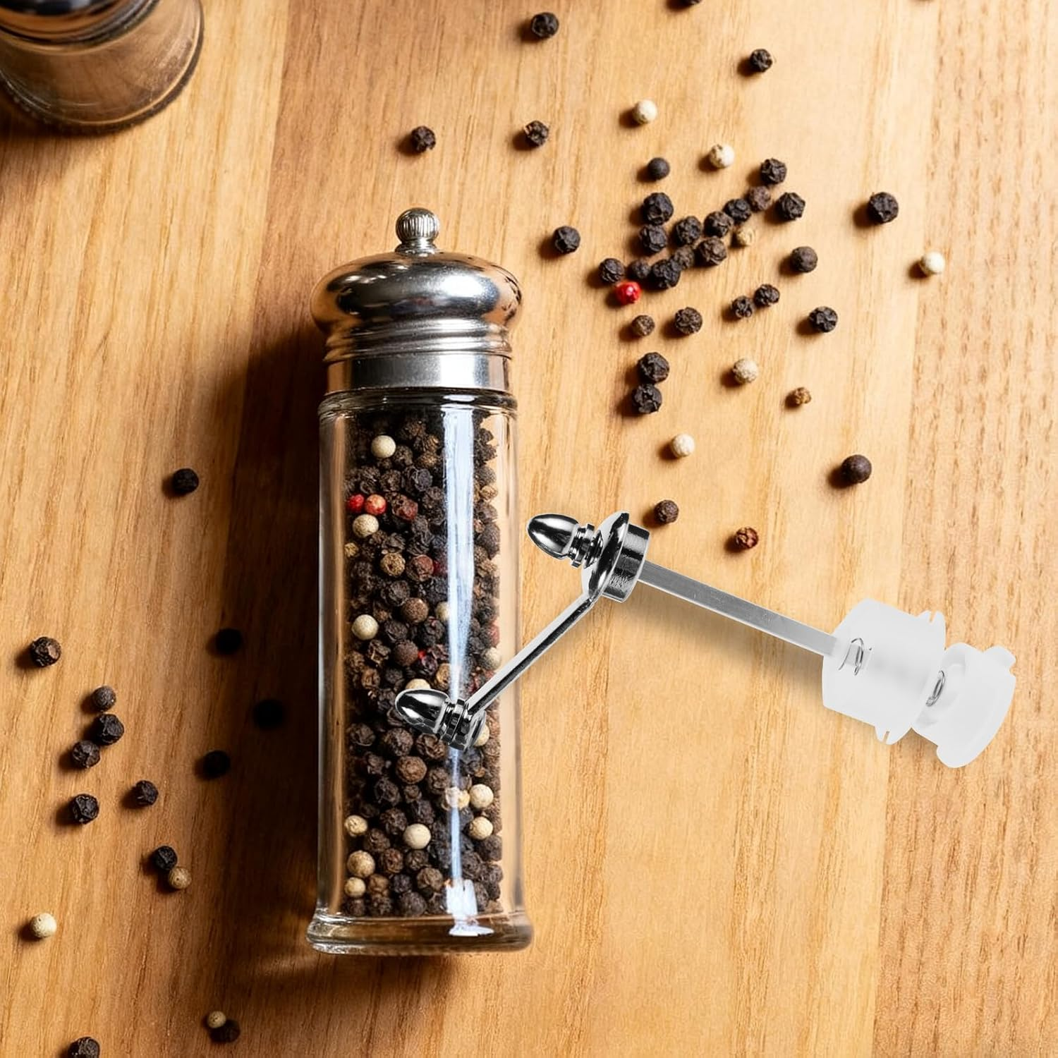 Ciieeo 2Pcs Zinc Alloy Pepper Mill Replacement Parts 105Mm Hand Crank Grinder Mechanism Kit Manual Salt and Pepper Grinder Core for DIY Kitchen Spice Tools