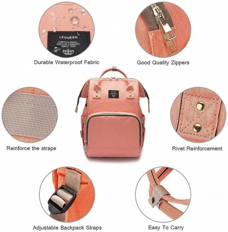 AIMALL Premium Luxury Multifunctional Baby Diaper Nappy Backpack Maternity Mummy Changing Bag with Insulated Pockets for Mums On-The-Go - Black-Grey image number 7