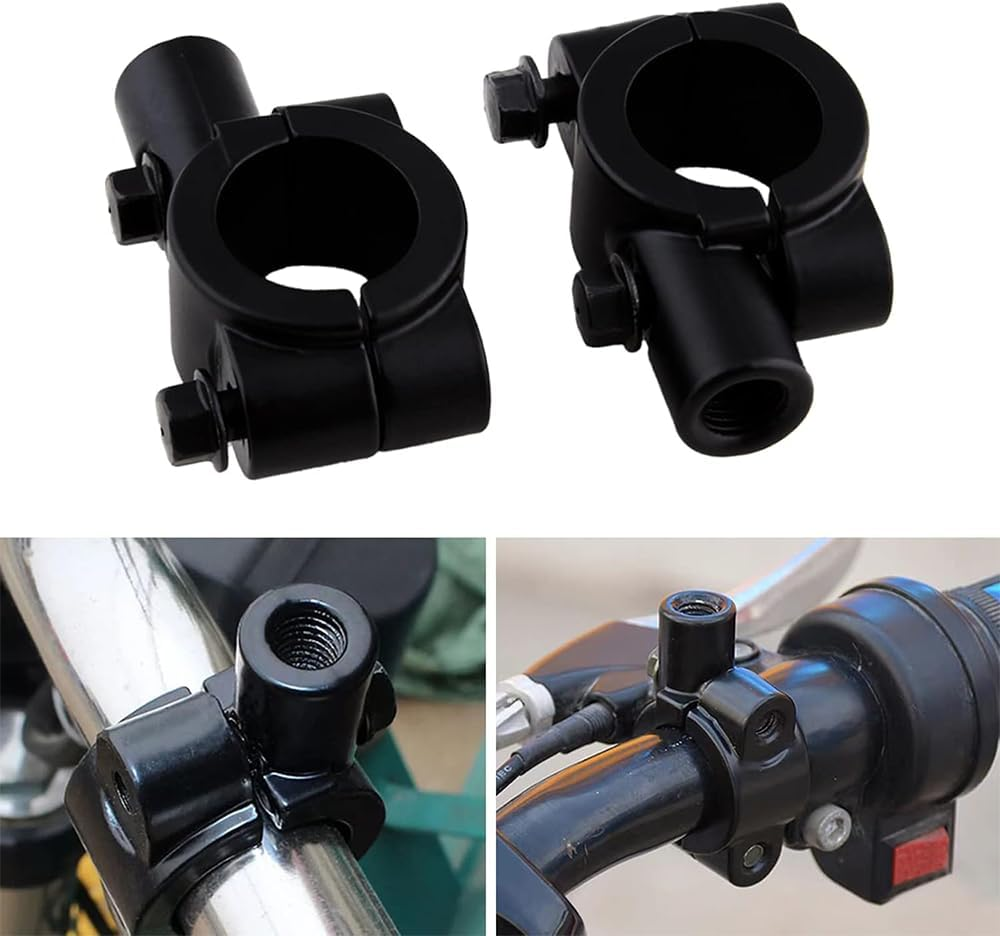 2 PCS Motorcycle Mirrors Bracket Holder,Handlebar Mount for Motorcycle Rear View Mirrors,7/8" 8Mm Motorbike Handlebar Holder Clamp Adaptor,For Motorcycle Side Mirror Adaptor image number 1