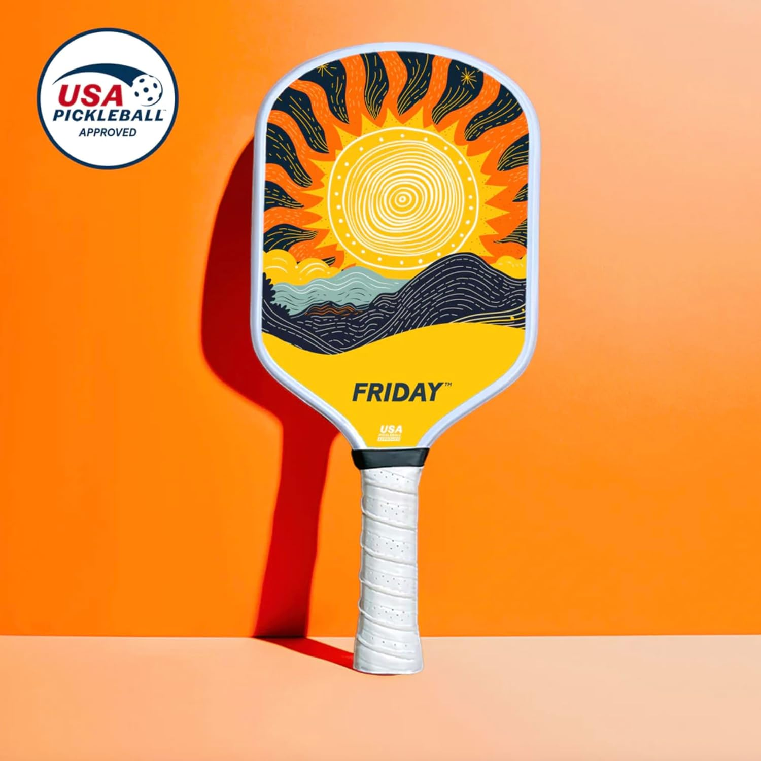 Friday Pickleball Paddle, USA Pickleball Approved, Durable Carbon Fiber, Thermoformed Unibody Design, Honeycomb Core, Gritty Surface for Spin - Autumn Leaves image number 4