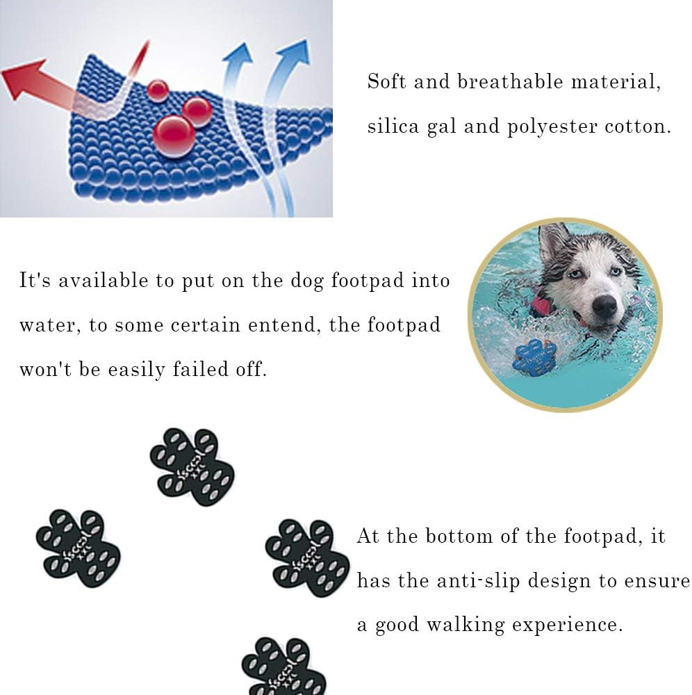 8 Hojas Dog Paws Self Adhesive - Travel Dog Paw Protector, Pet Paw Pad, Walking Dog Shoes, Avoid Injured Scalds for Outdoor Activities