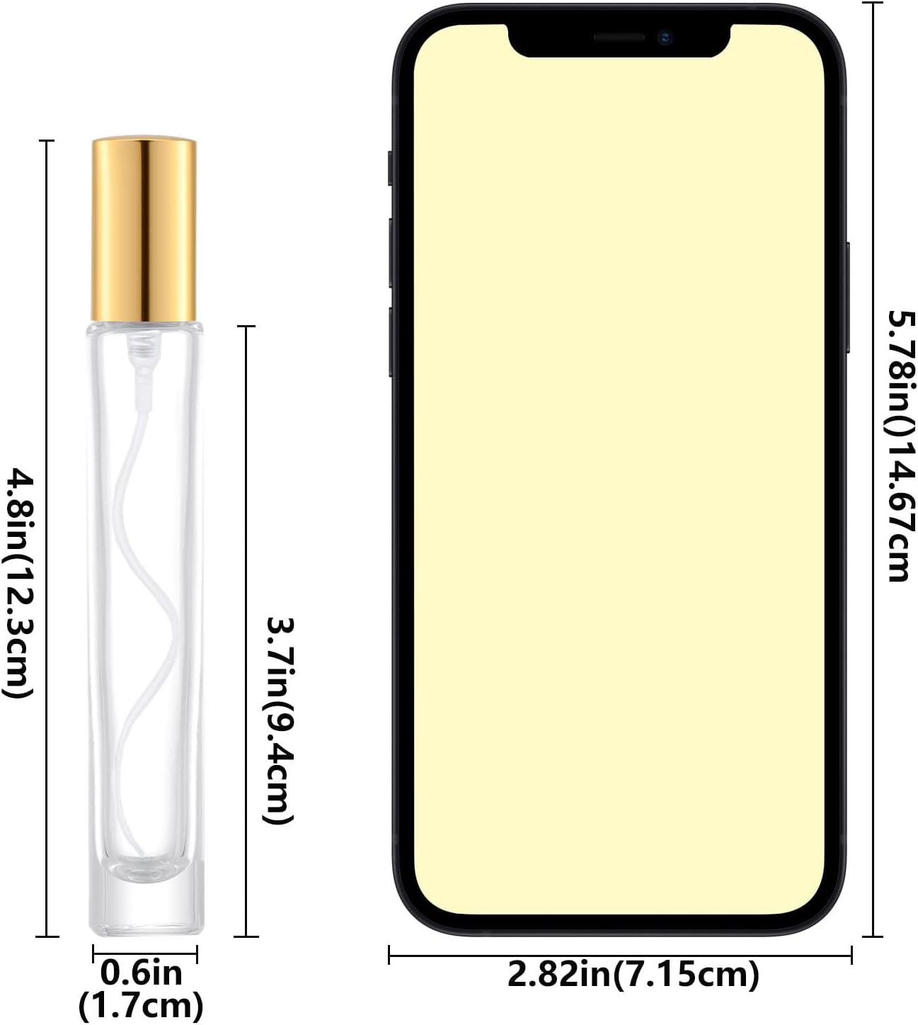 IRON BILL 10Ml Glass Spray Bottle, Thick Glass Atomizer, Perfume Decanter Kit, Small Travel Perfume Atomizer Bottle Refillable (8PCS, Gold)