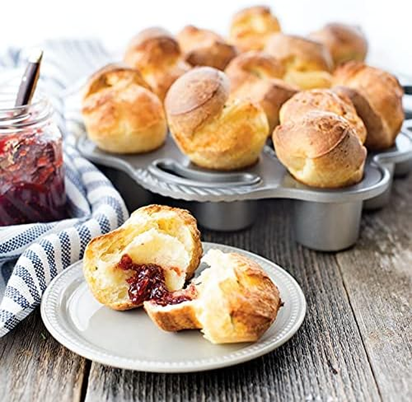 Nordic Ware Cast Aluminum Petite Popover Pan 1/4 Cup Each, 12 Cavity, Silver/Gray image number 6