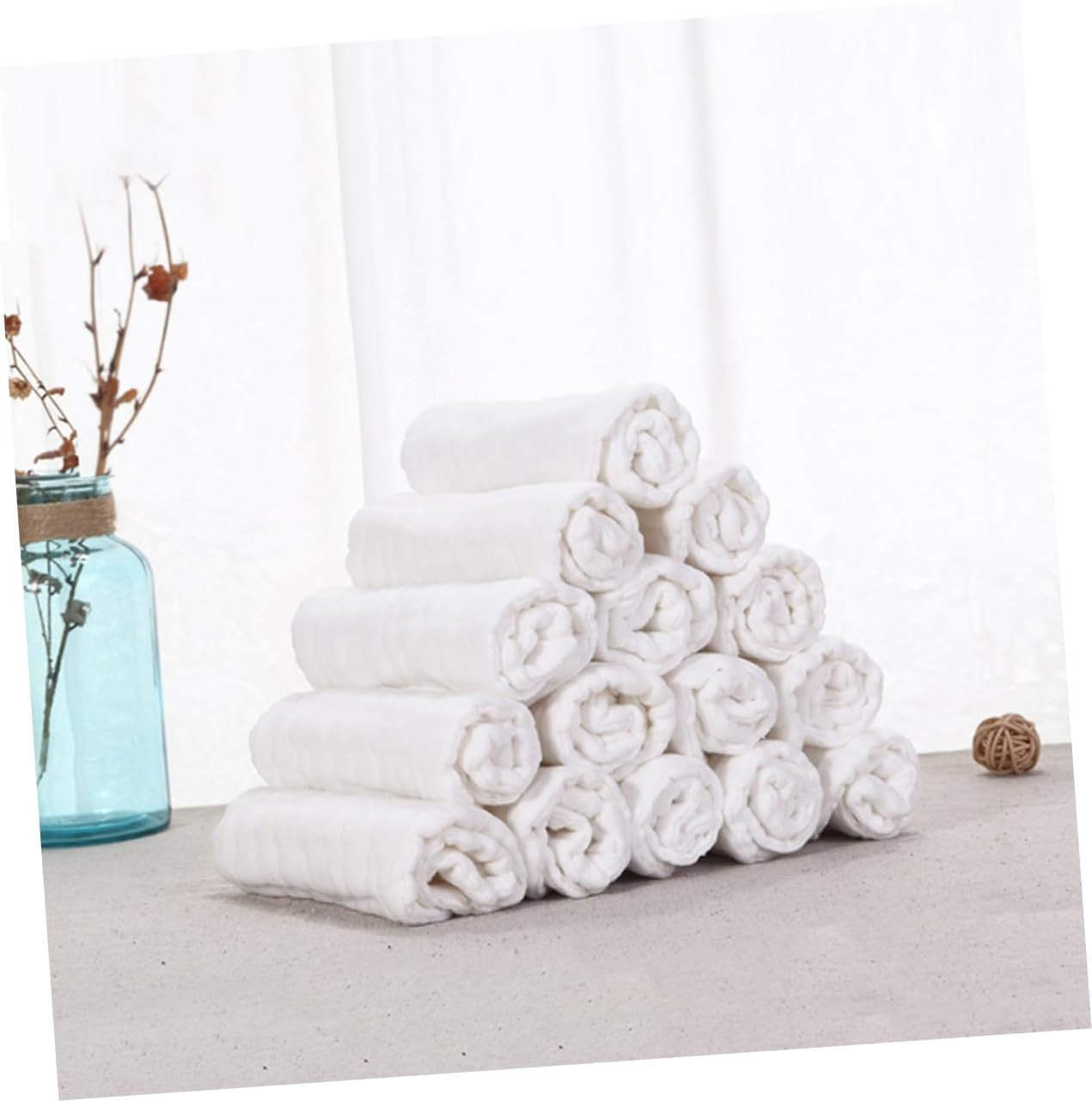 Totority 5Pcs Pure Cotton Newborn Nappies Diapers Essential Newborn Shower Reusable for Years image number 4