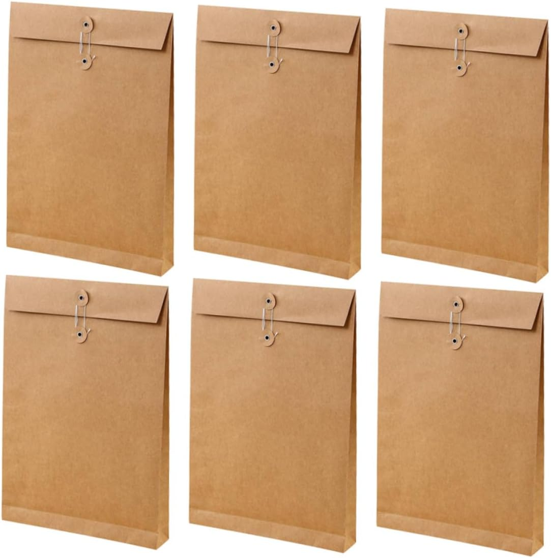 SEWACC 6Pcs White File Bag Paper Organizer Document Carrier Bag for Office Stationery Clothes Packing File Holder