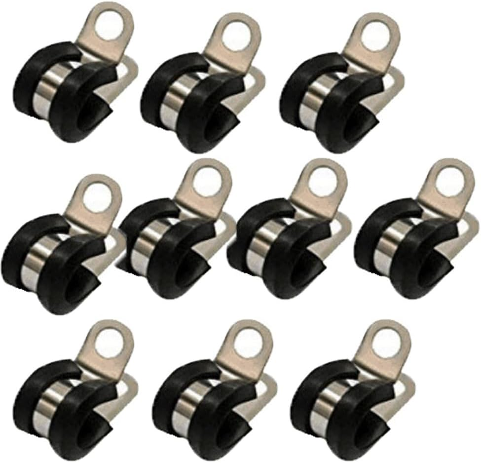 10 Cable Folder Kits, U -Shaped Pipe Clamps, Cable Installation Hose Fixtures, Stainless Steel Rubber Cushion Pipe Clamps (18Mm, 20Mm, 22Mm, 24Mm, 26Mm) (24Mm) image number 4