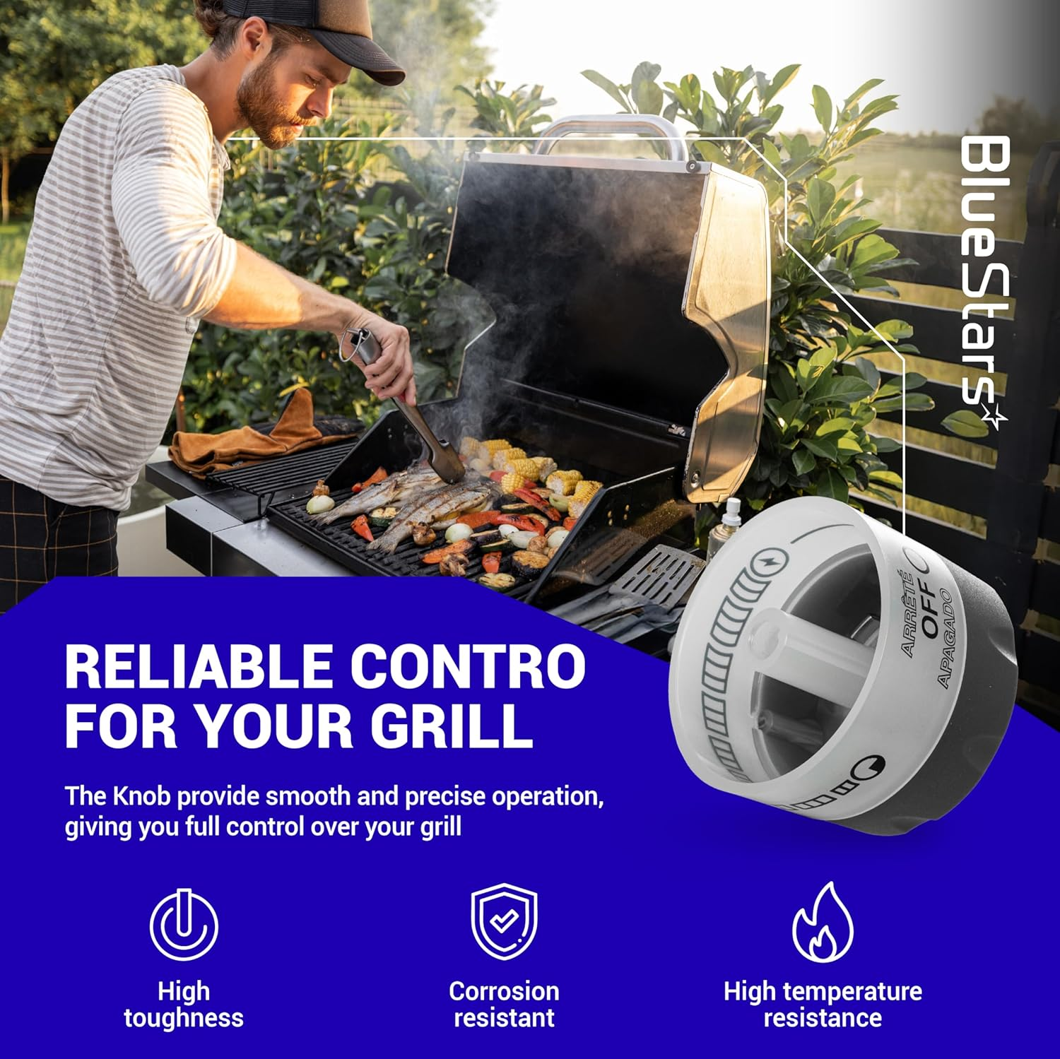 Bluestars [Updated] 91538 Lighted Control Knobs Assembly - Pack of 2 Grill Knobs for Weber Summit 400/600 Grills Manufactured in 2012 Years and Later - Fit E-470/670 S-460/470/660/670 and More image number 4