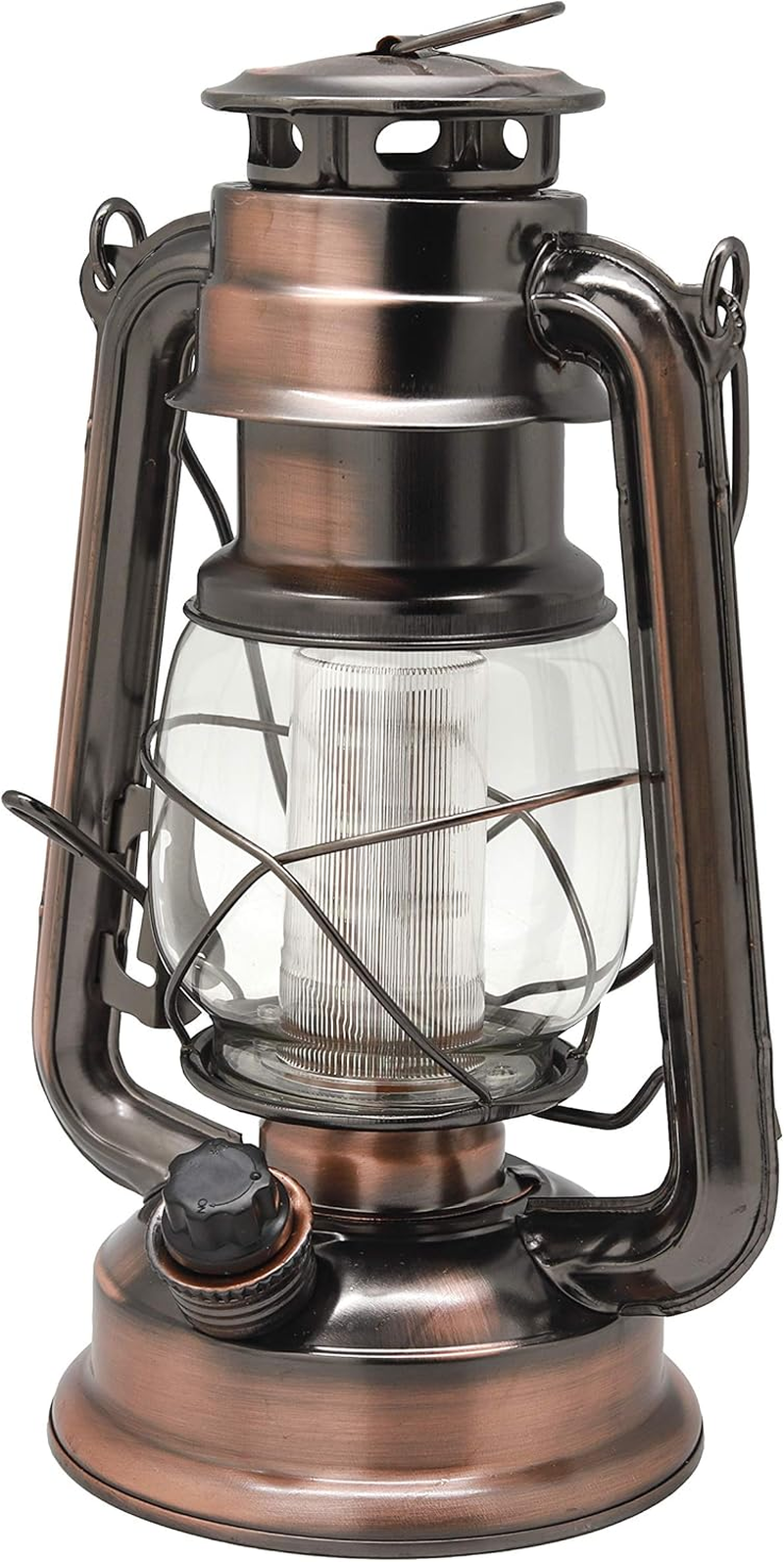 Yakii LED Vintage Lantern Metal Hanging Hurricane Lantern 12 LED Dimmer Switch Cold White Battery Operated Lantern Power Outage Indoor Camping Lighting Outdoor Brooklyn Lantern (Copper 2 Pack) - Black1 Cold Light Pack Of 2 image number 7