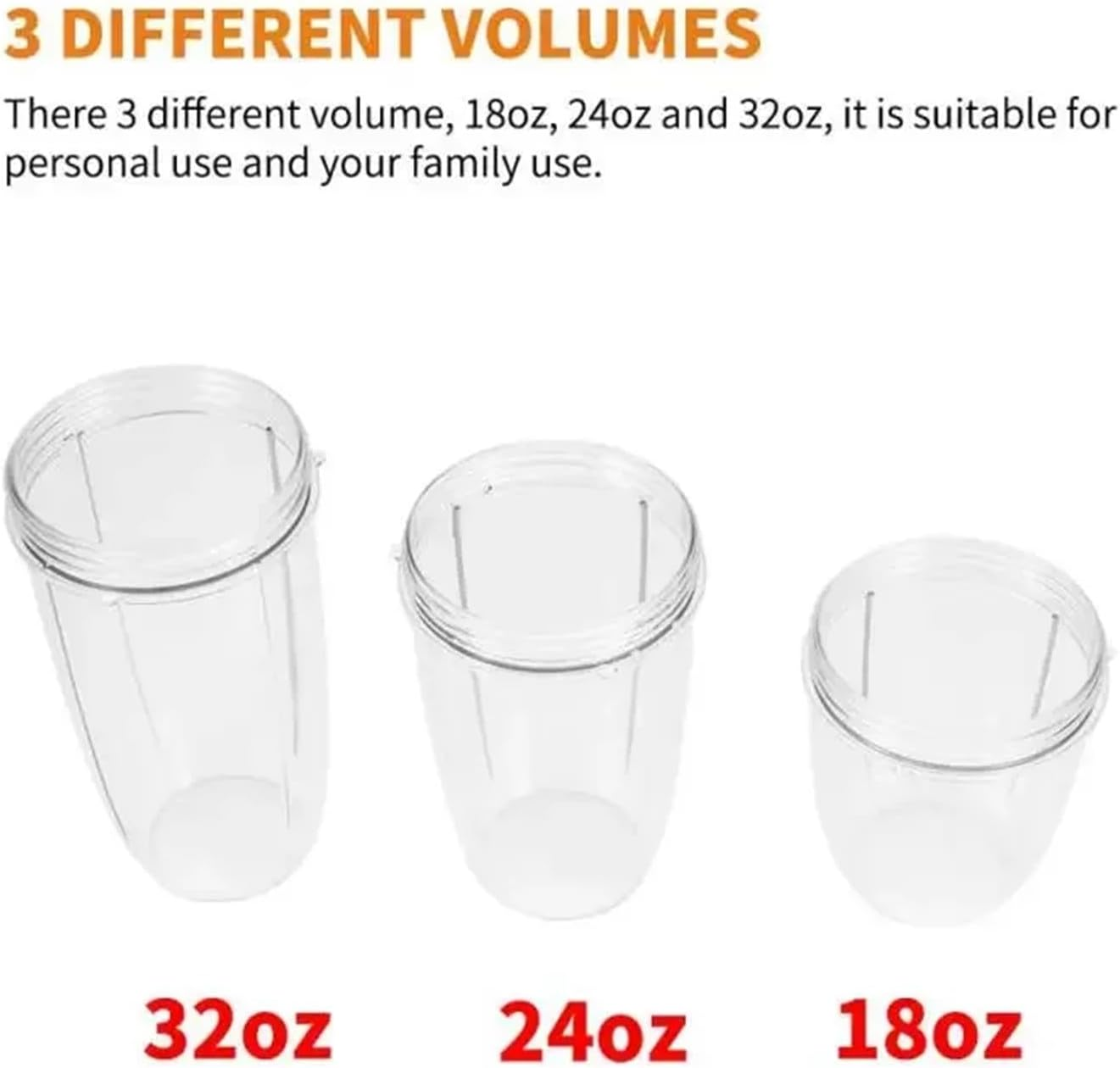 Juicer Cup Mug Clear Replacement ，Compatible for Nutribullet ，Nutri Juicer Keep the Food Bring Delicious and Healthy(2Pcs Transparent,Small Cup 18Oz) image number 1