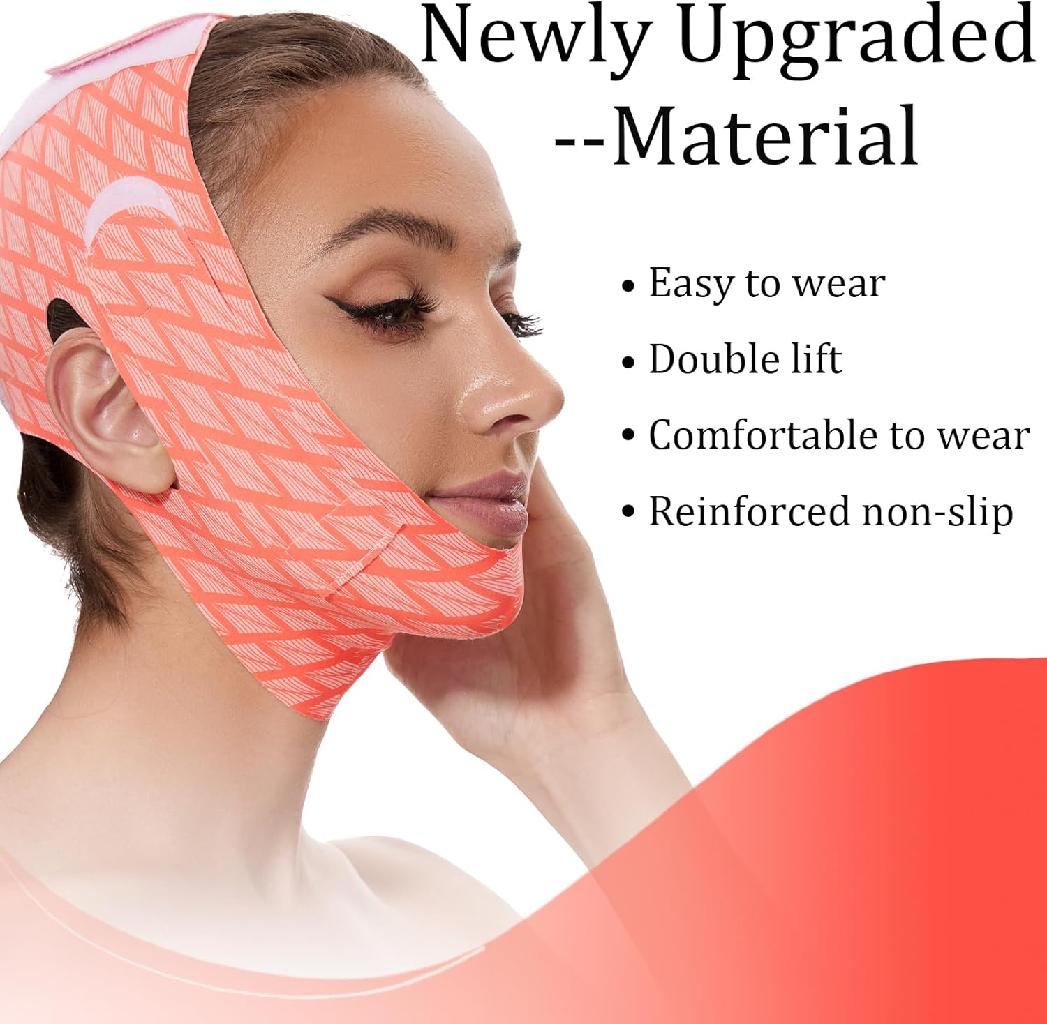 Reusable Double Chin Reducer Strap V Line Lifting Mask Sleeping Jawline, Comfortable Face Slimming Strap for Women, Breathable Face Lifting Tape Facial Slimmer Shape for Tightening Skin, Jaw Exerciser image number 1