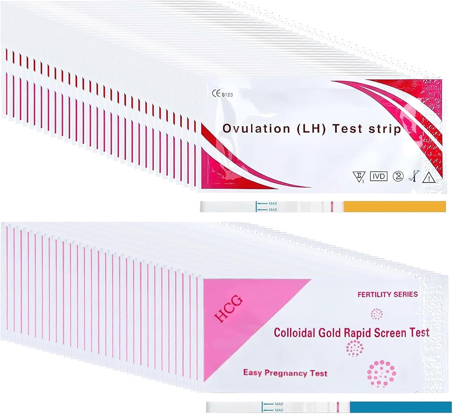 Pregnancy Test Strips, Ovulation Test Strips Kit, Ovulation Strips, 30 LH + 20 HCG, Ovulation Tracker Predictor Kit for Women, Accurately and High Sensitivity Result Ovulation Home Test Strips image number 3