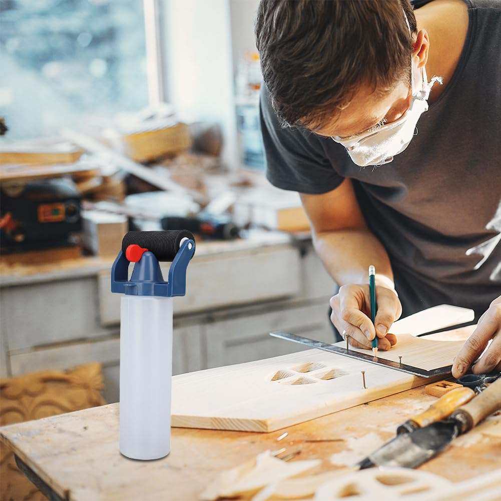 Glue Roller Applicator, Bottle Easy to Operate Precise Glue Coating Universal Wood Glue Applicator Set for Woodworking Efficient and Accurate Glue Dispensing Tool for Carpentry Pro image number 1