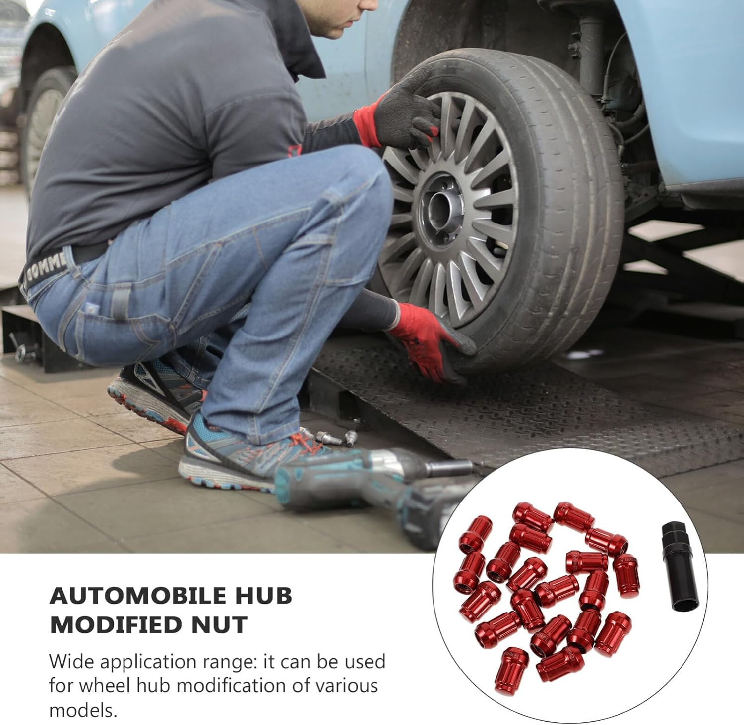 MUCKLILY 20Pcs Car Wheel Lug Nut Covers Tire Hub Caps for Automotive Lug Nuts Replacement image number 4