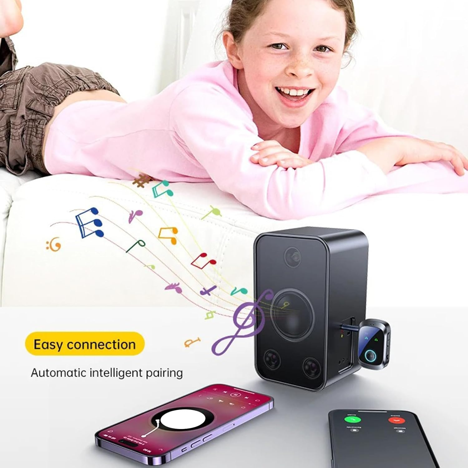 Wireless Transmitter Receiver,Audio Aux Receiver | Double Stream Multipoint 2 in 1 R Wireless Transmitter Receiver,Aud Hifi LCD Screen for Music Game Consoles Tvs Speakers Cell Phones Pc Car Home Gym image number 3