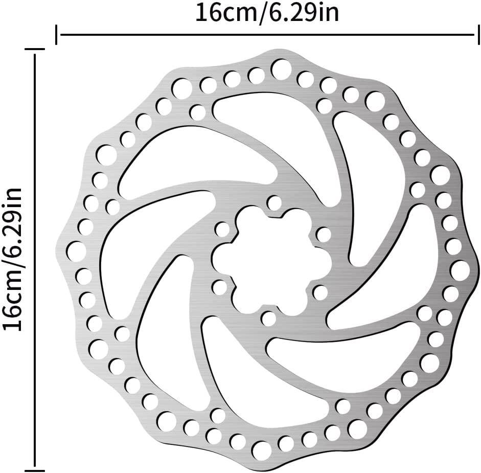 2Pcs 160Mm Disc Brake Rotor Stainless Steel Bike Disc Brake Rotor with 6 Bolts Fit for Road Bike,Mountain Bike,Mtb,Bmx
