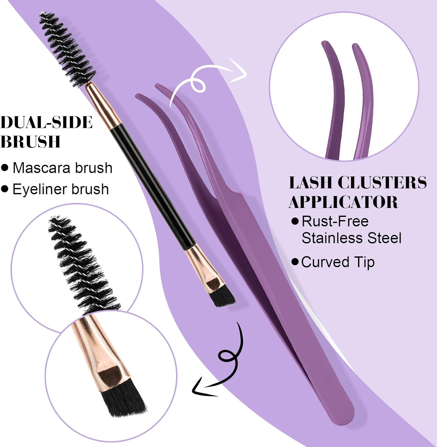 Cluster Lashes Kit 280PCS DIY Lash Extension Kit 9-16MIX Individual Eyelash Extension Kit 40D D Curl Lash Glue Remover and Applicators for Eyelash Extensions Beginners(Rrkit-40D-0.07D-9-16Mix-New)