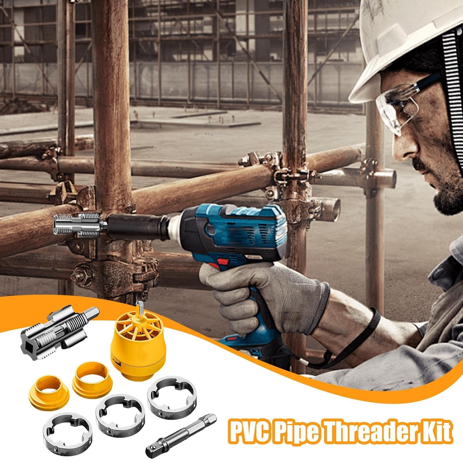 Pipe Threader Kit | Plumbing Maintenance Set | Industrial Automotive Use Pipe Threading Tool Set with Ergonomic Handle for Plumbing Repair image number 3