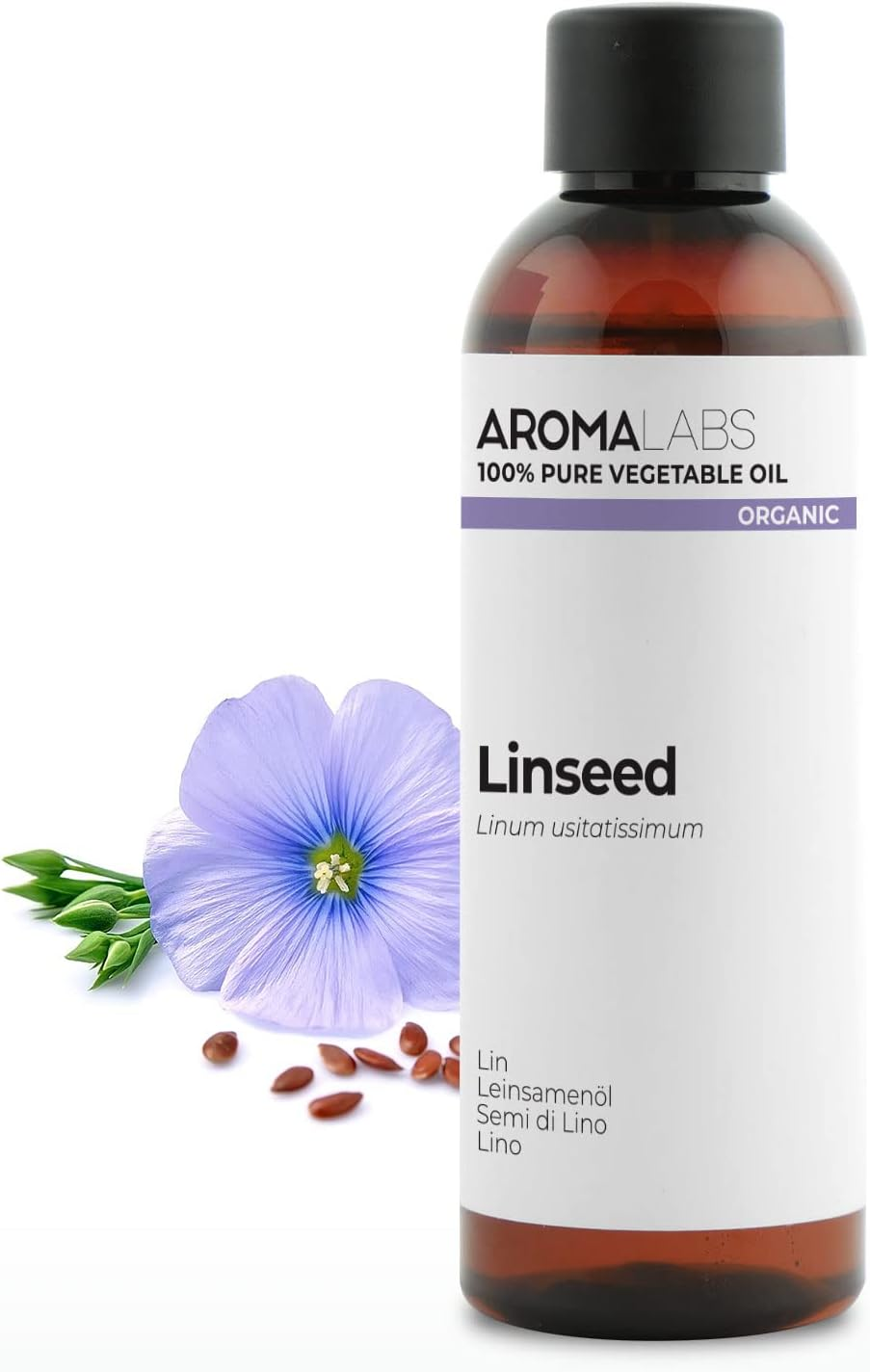 ORGANIC - LINSEED Oil - 100Ml - 100% Pure, Natural, Cold Pressed and Cosmos Certified - AROMA LABS (French Brand) image number 5