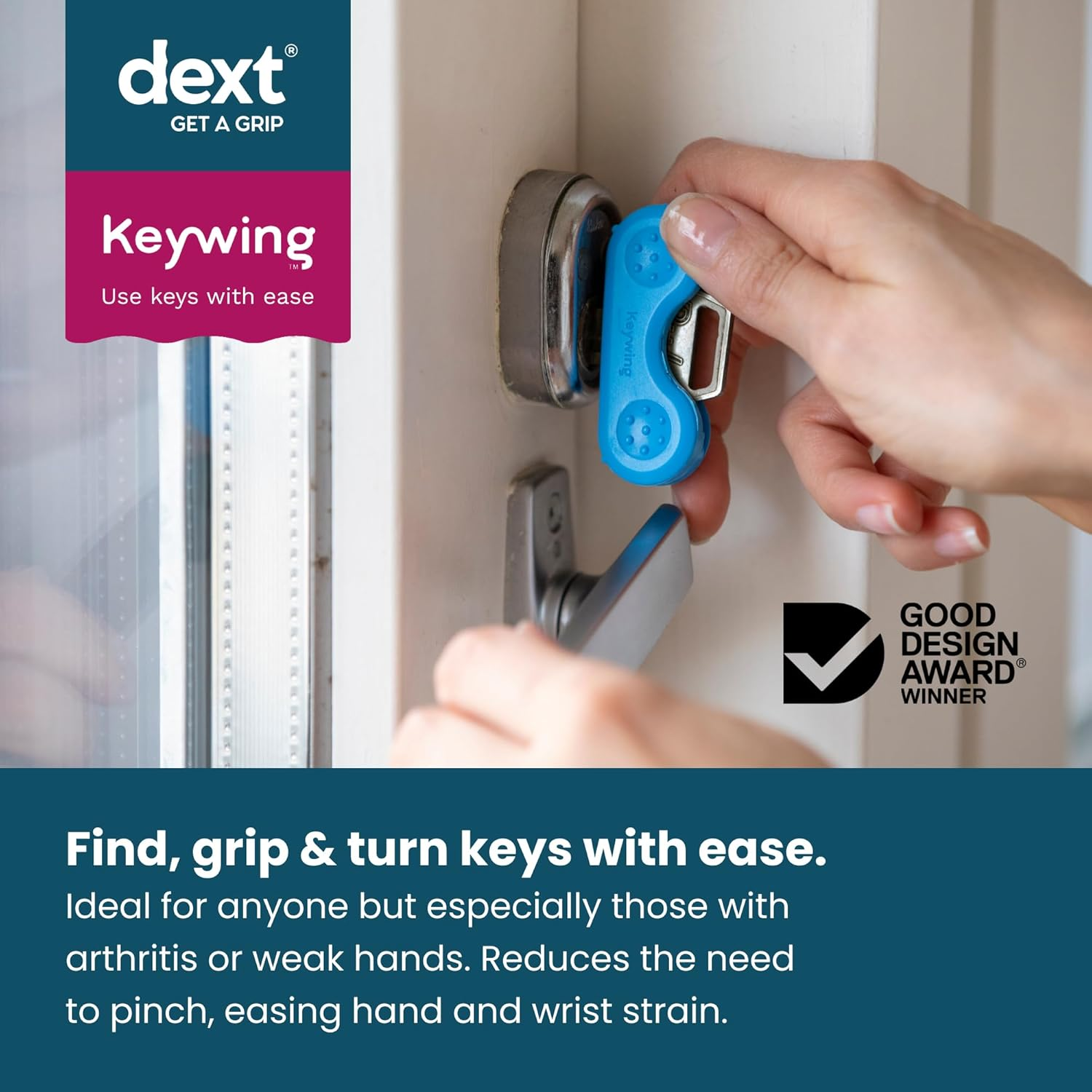 Keywing Key Turner Aid V2 Triple Pack. Makes Keys so Much Easier. Perfect for Rheumatoid Arthritis, MS or Parkinsons Gift, Elderly with Weak Hands, Key Finder and Holder. image number 4