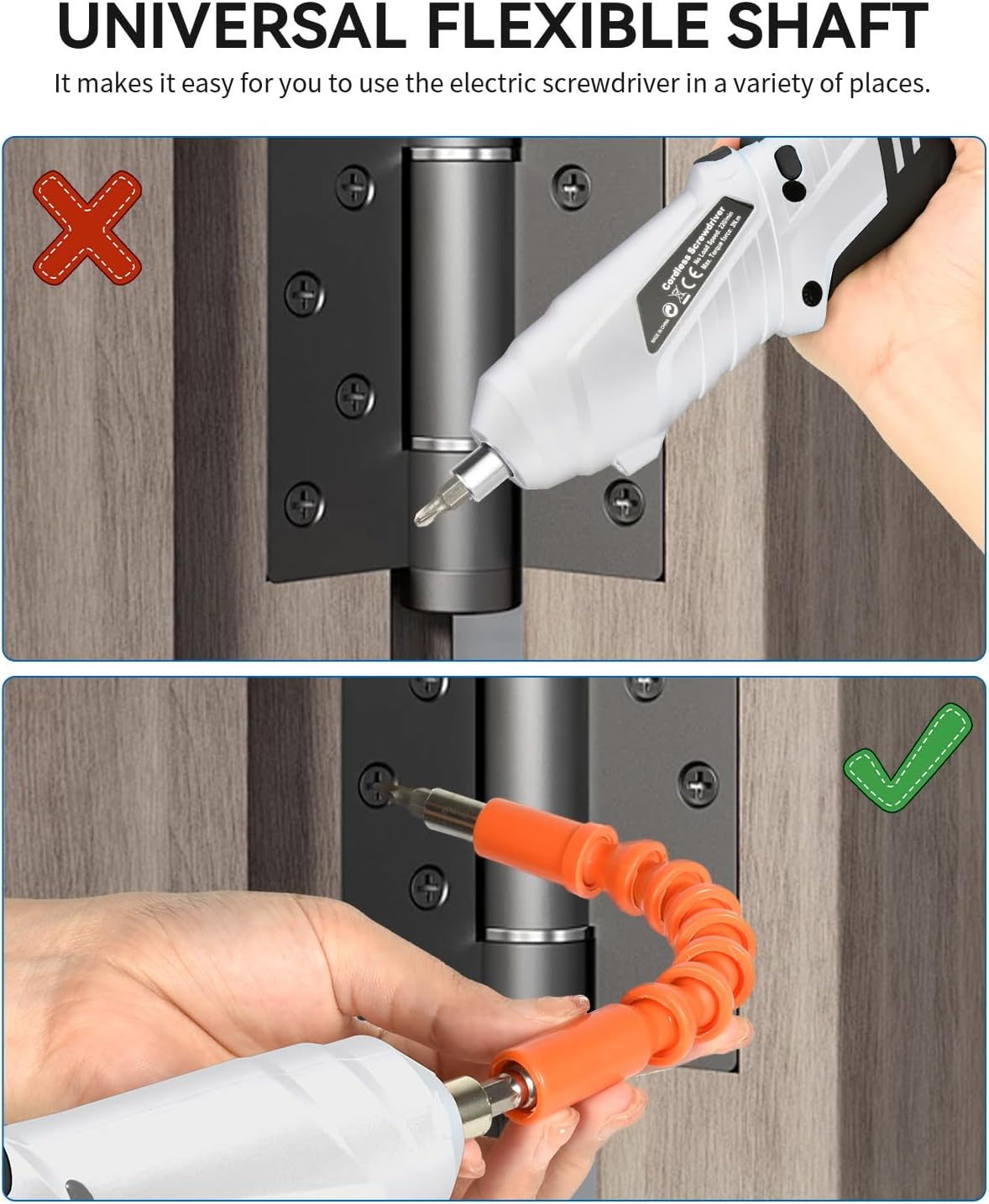 47 in 1 Cordless Electric Screwdriver Kit with 3.6V 1500Mah Rechargeable Battery, 3Nm Torque, LED Light and Variable Speed, Perfect for Home DIY Projects