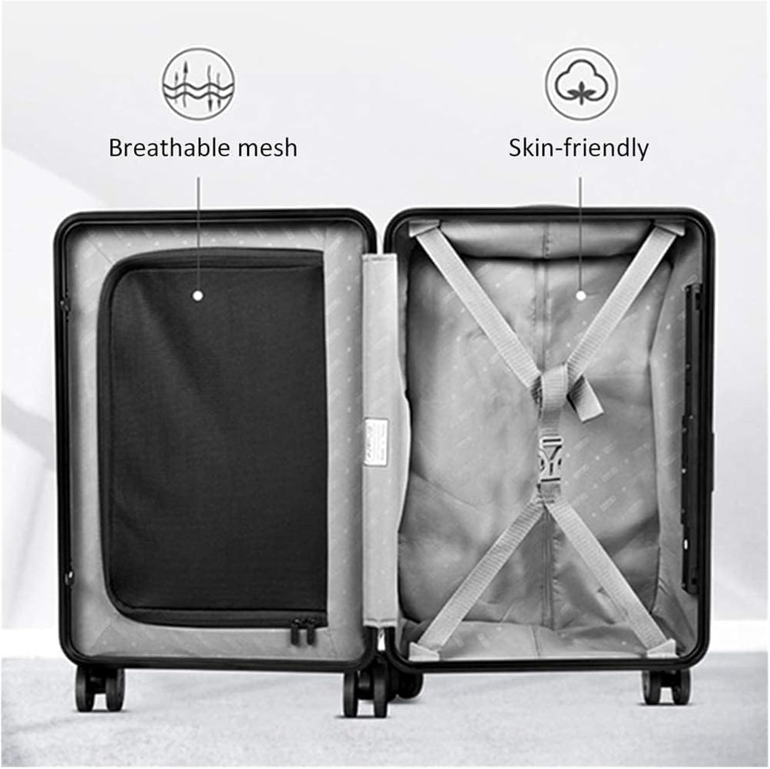 VEGIONES Luggage，Suitcases with Wheels Carry on Luggage Smart Remote Control Suitcases Carry on Luggage 20 Inch Suitcase Usb Rechargeable Riding Suitcases with Wheels Lightweight, One Color, Silver- image number 6