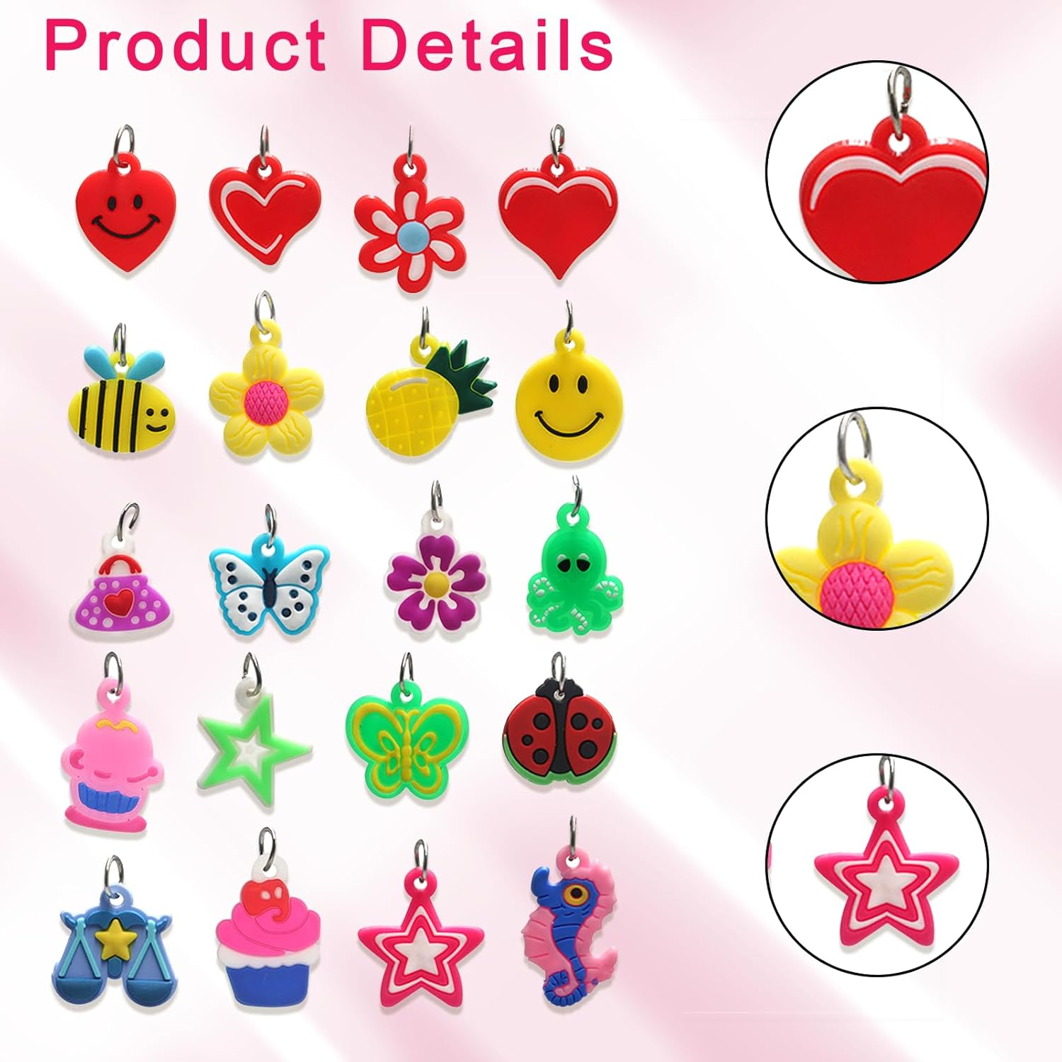 120Pcs Colorful Rubber Loom Band Charms Mixed Bracelet Charms Braided Rubber Band Kit Colorful Jewelry Making Kit for DIY Necklaces Suitable for Handmade DIY Enthusiasts