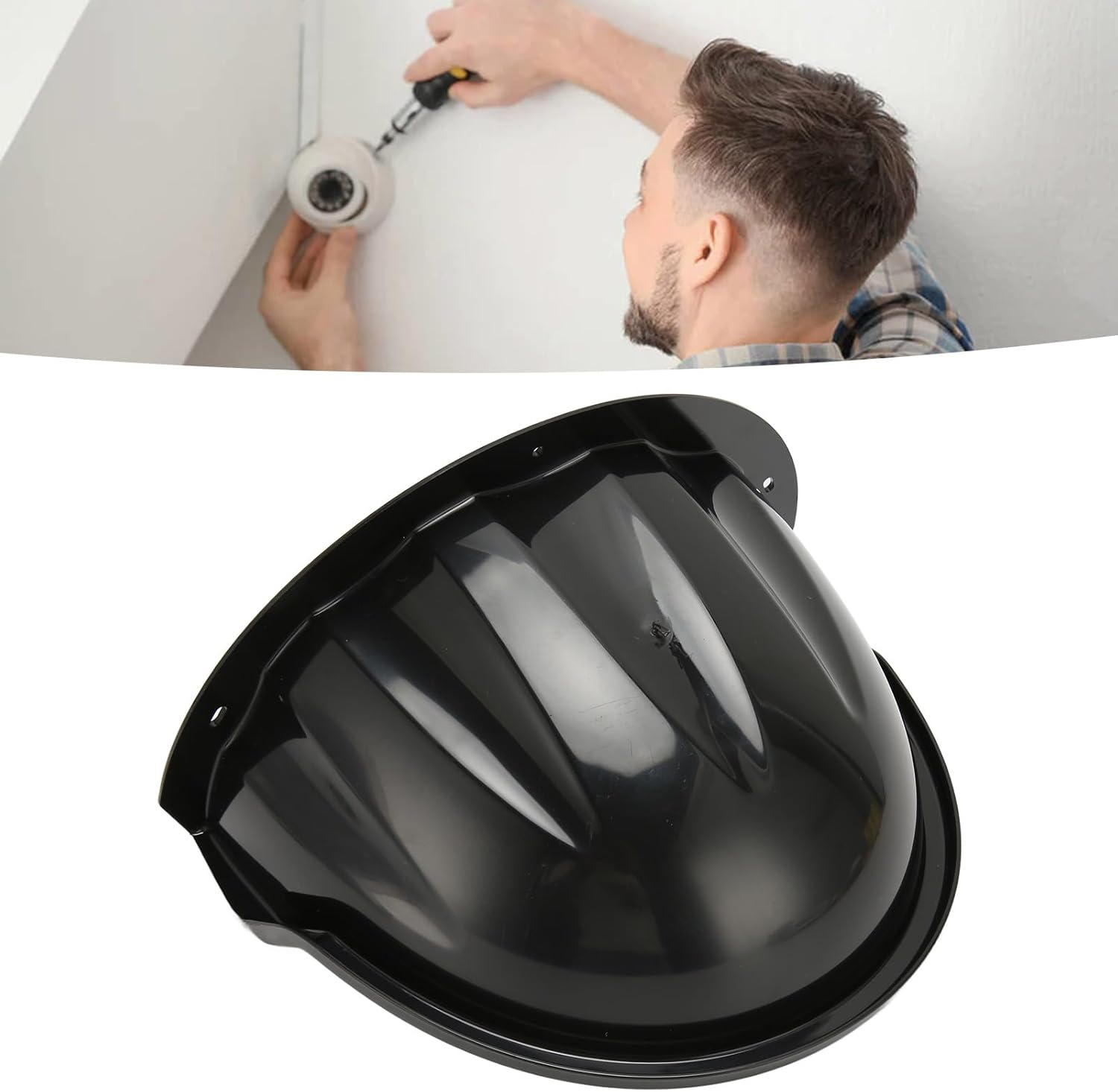 Security Camera Cover Shield, Outdoor Camera Cover Shield Sturdy Hemispherical Unnoticeable for Outdoor (Black) image number 1