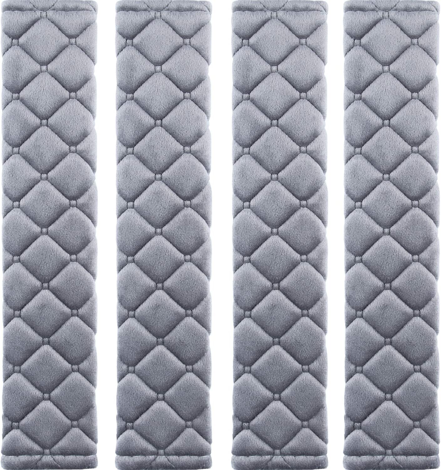 4 Pack Universal Car Seat Belt Pads, Adult Seat Belt Shoulder Strap Covers Harness Pad for Car/Bag,Soft Comfort Helps Protect You Neck Shoulder from the Seat Belt Rubbing 4Pack-Gray image number 3