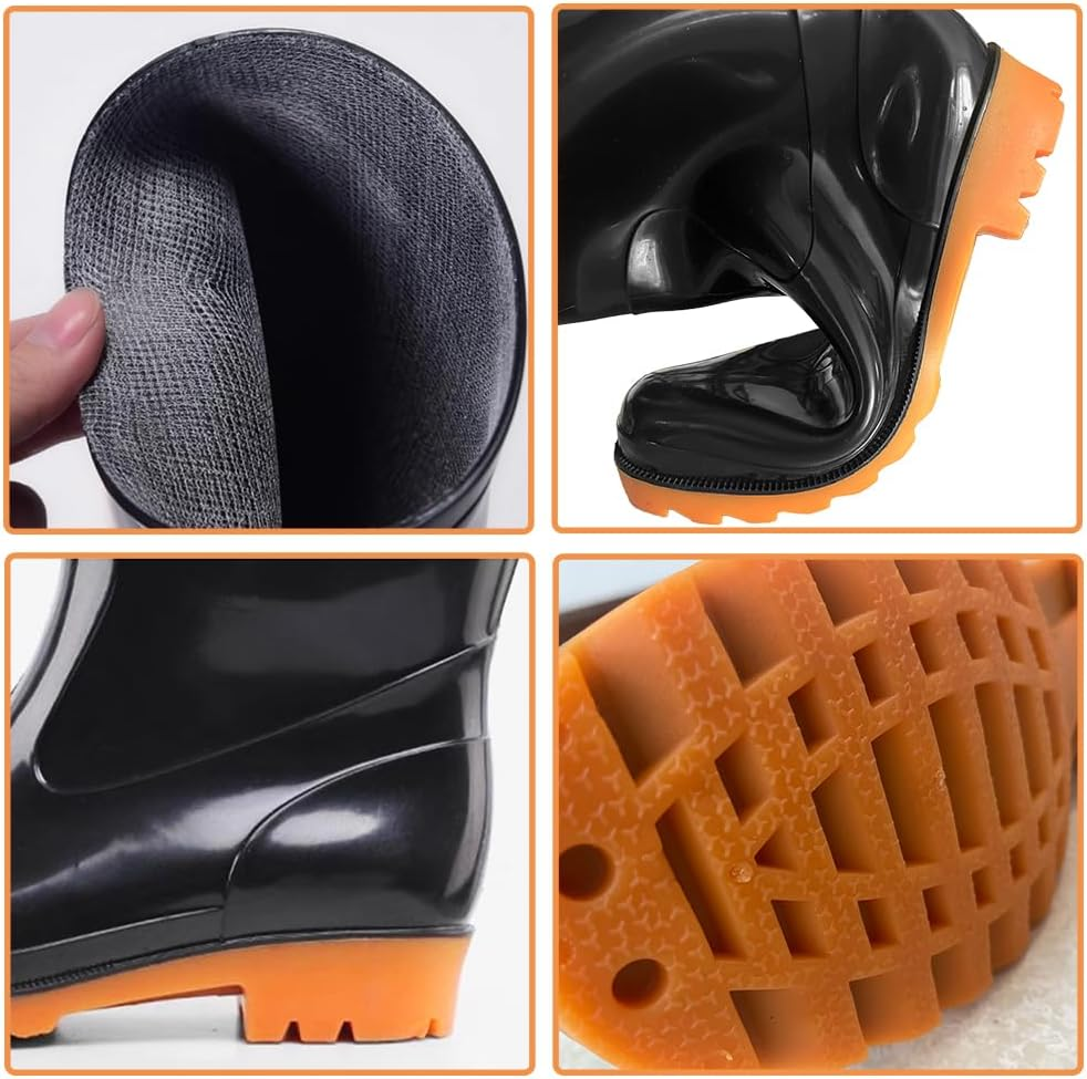 Rain Boots, Waterproof Work Shoes, Suitable for Sizes 8-9.5 image number 5