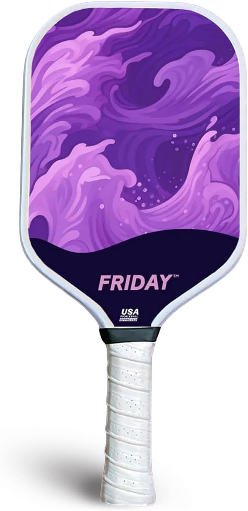 Friday Pickleball Paddle, USA Pickleball Approved, Durable Carbon Fiber, Thermoformed Unibody Design, Honeycomb Core, Gritty Surface for Spin - Autumn Leaves image number 3