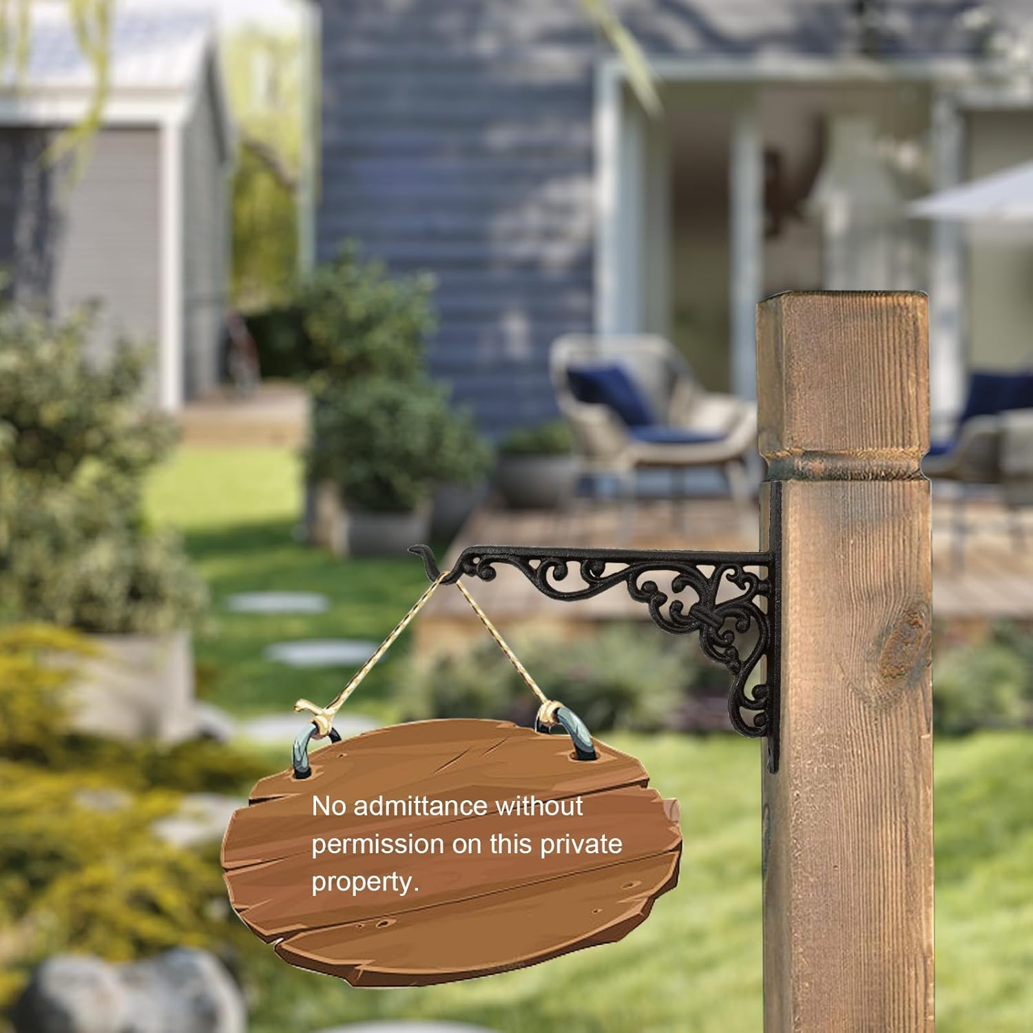 Mrmrkura 2 Pack 10 Inch Hanging Plant Bracket, Wrought Iron Plant Hangers Outdoor Indoor, Wall Hooks for Bird Feeder Hanger/Lantern Wind Chimes (2 Pcs) image number 6