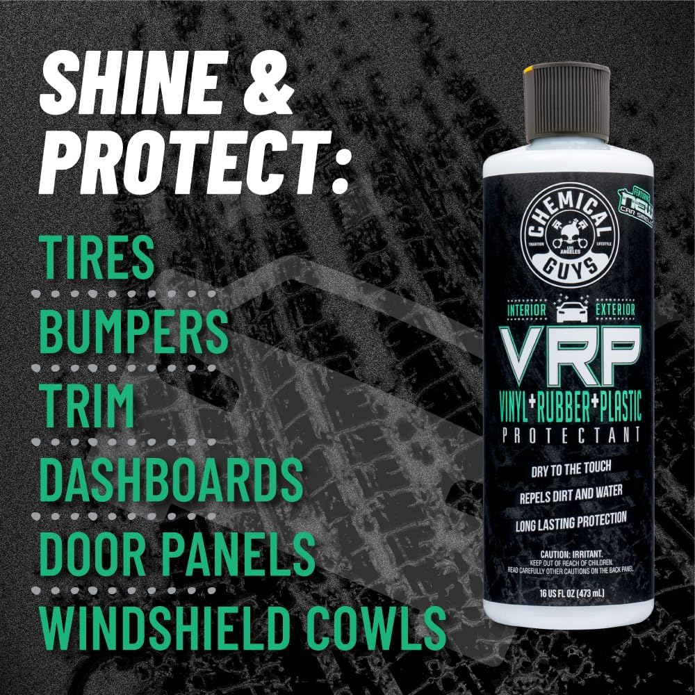 Chemical Guys VRP New Car Scent Protectant &ndash; Shine & Protect Vinyl, Rubber & Plastic with UV Defence &ndash; Restores Deep Black Finish - 32 Oz