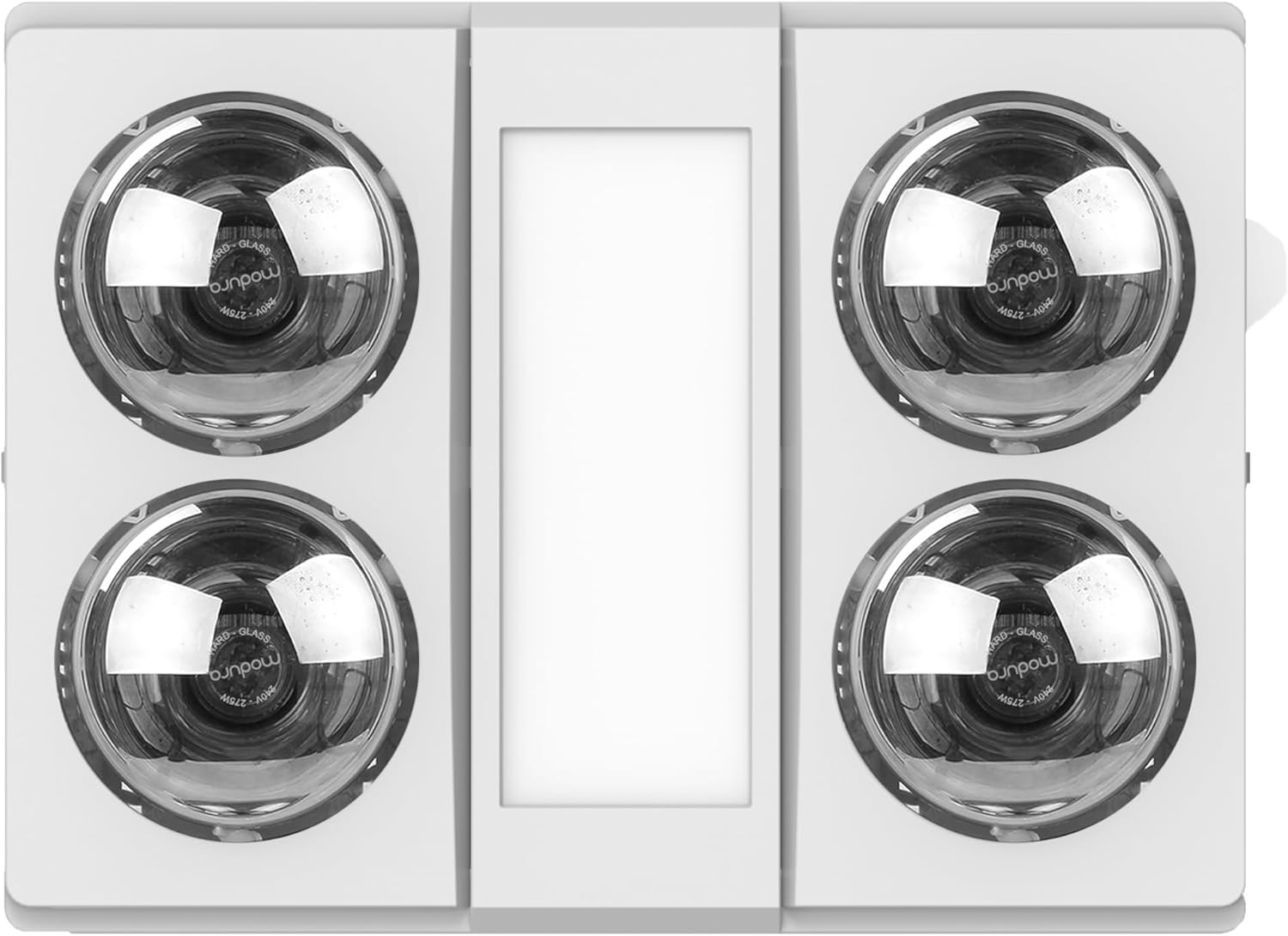 Modura Alllux4 Bathroom 3-In-1 Heater Fan Exhaust 16W Tricolour LED Panel 4X275W Infrared Instant Heat (White)
