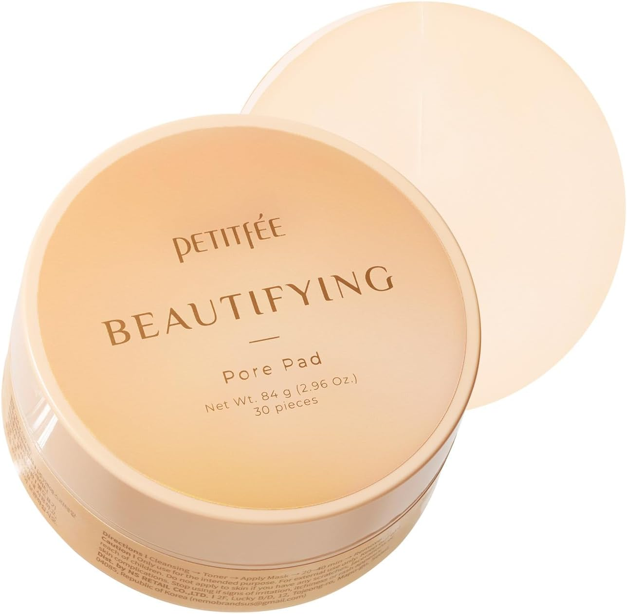 Beautifying Pore Pad (30 Pieces) - Hydrogel Peach Pore Pads with Soluble Collagen, Glutathione, Bakuchiol, Retinyl Palmitate for Smooth Skin, Minimizing Pores image number 5