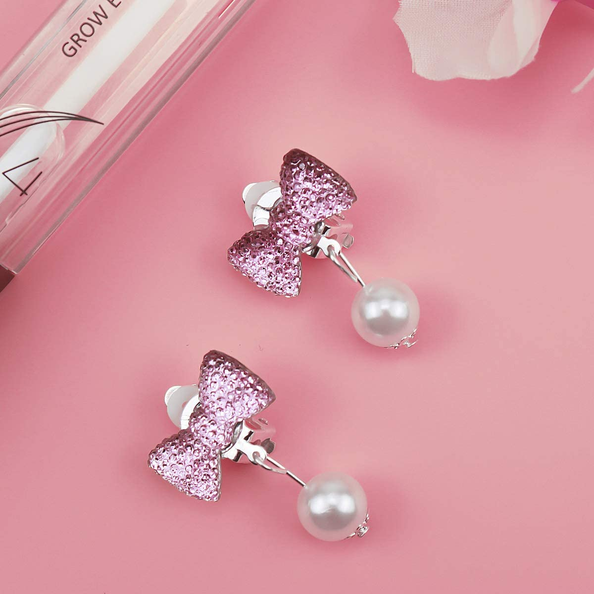 Clip Earrings Set for Children Girls, 7 Pairs Girls Game Earrings, Dress up Princess Jewellery Accessories for Birthday Party Gift Toy Packed in Transparent Boxes image number 5