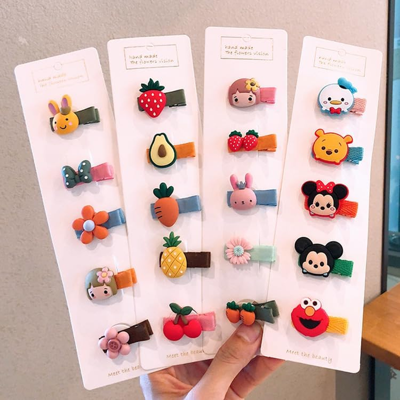 20Pcs Pretty Hairpin Snap Bow Toddler Girls Baby Pin, Kids Child Hair Clips Pretty Hairpin Snap Bow Toddler Girls Baby Pins, Cute Girls Fruit Flower Hair Clips Snap Barrettes