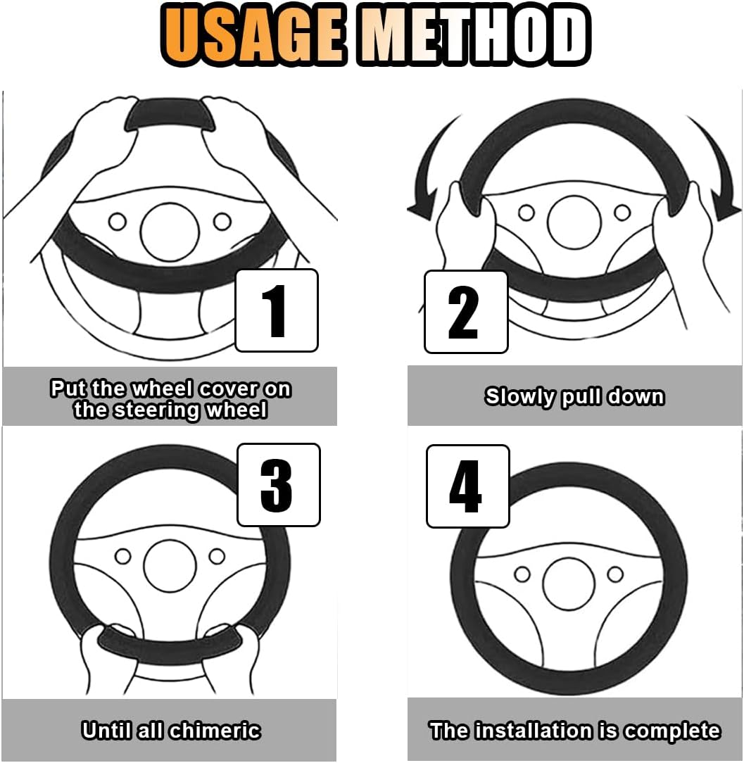 Bling Soft Leather Steering Wheel Cover, 15 Inch Colorful Rhinestones Auto Elastic Protector with Crystal Diamond for Women Girls, Car Accessories for Most Cars, Suvs (Blue) image number 4