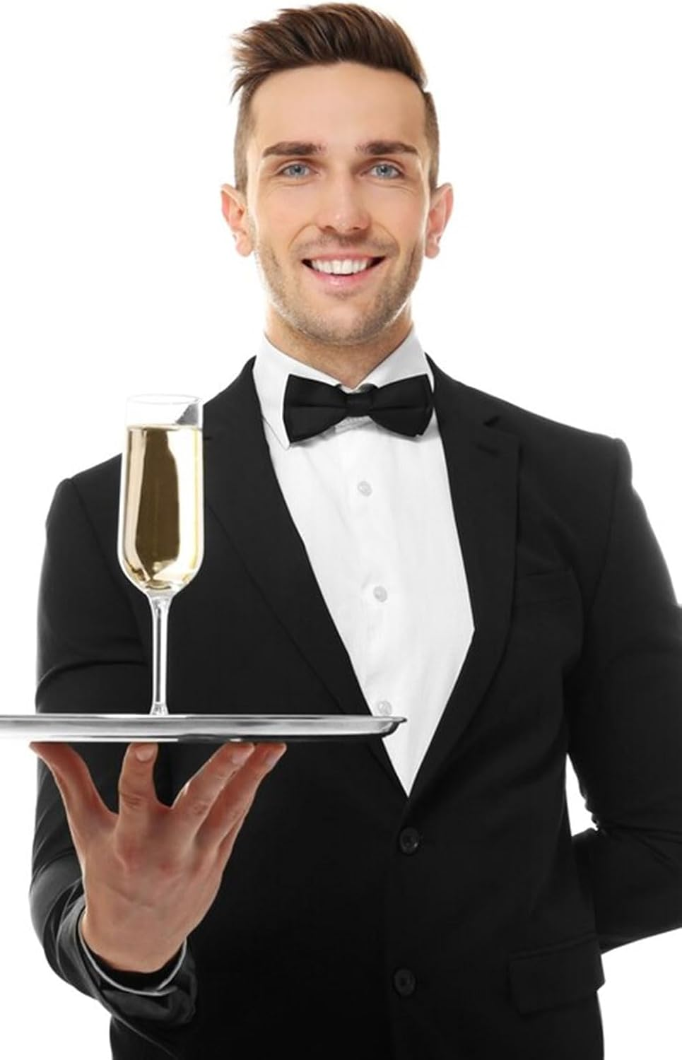 Weddecor Classy Pretied Adjustable Bow Tie Satin Butterfly Neck Stylish Bowtie Solid Colour Tuxedo Men Women Kids Formal Casual Fashion Accessory, Aqua Blue - Baby Pink image number 4