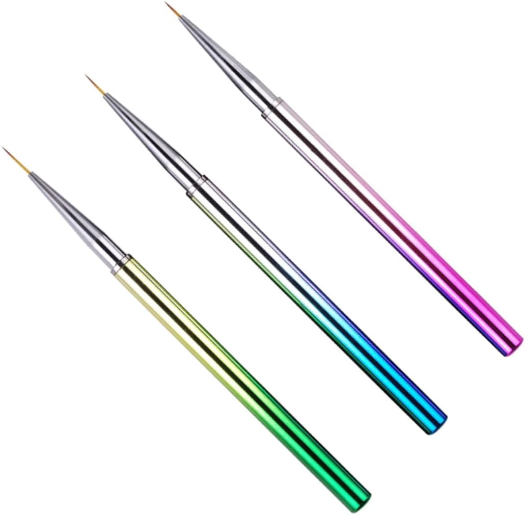 Baluue 3Pcs Ultra Thin Nail Art Painting Brush Detail Paint Brush for Nail Designs Flowers and Patterns Manicure Tool for Precision Art image number 6