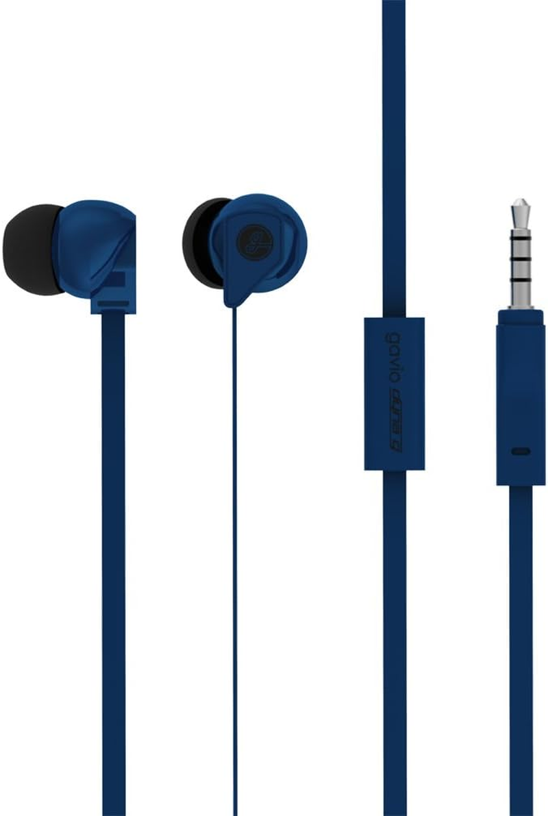 Gavio G25EE03601 [Iphone/Blackberry/Samsung Compatible Inner Earphones with Microphone] Flat Cable Black