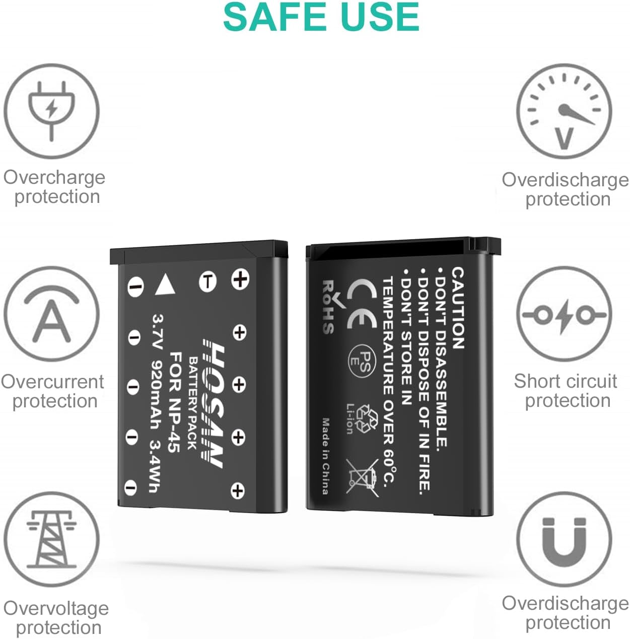 NP-45 NP-45S Battery (2 Pack) and Dual USB Charger Kit for Fujifilm NP-45 45A 45B 45S Fujifilm Finepix XP20 XP22 XP30 XP50 XP60 XP70 XP80 XP90 XP130 XP140 T350 T360 T400 T500 T510 T550 image number 5