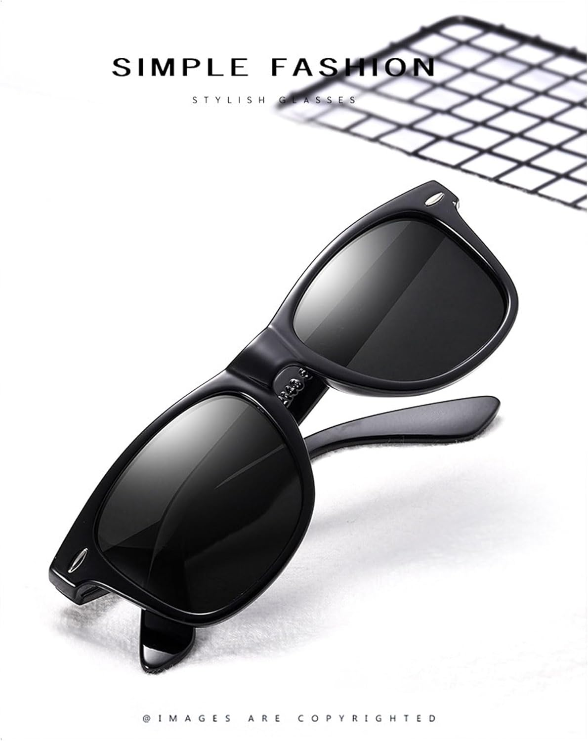 Jueshanzj Polarized Sunglasses Sunglasses Men and Women with the Same Paragraph Sunglasses - Black Frame Green image number 6