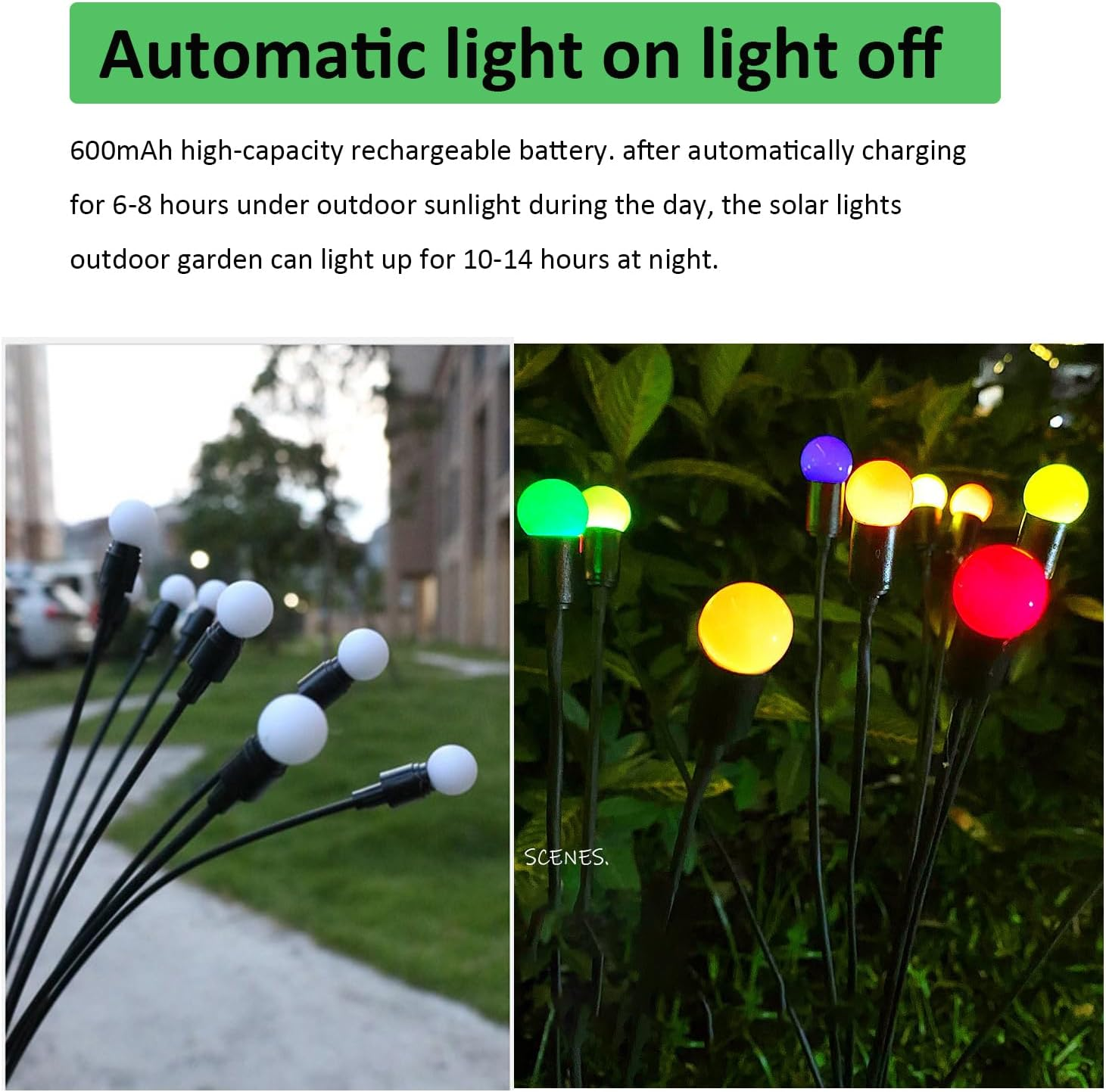 Solar Lights Outdoor Waterproof 4 Pack of 32 Leds Garden Patio Firefly Decoration Unique Gifts Swaying Light for outside Yard Pathway Landscape Decorations-Multi-Colored image number 5