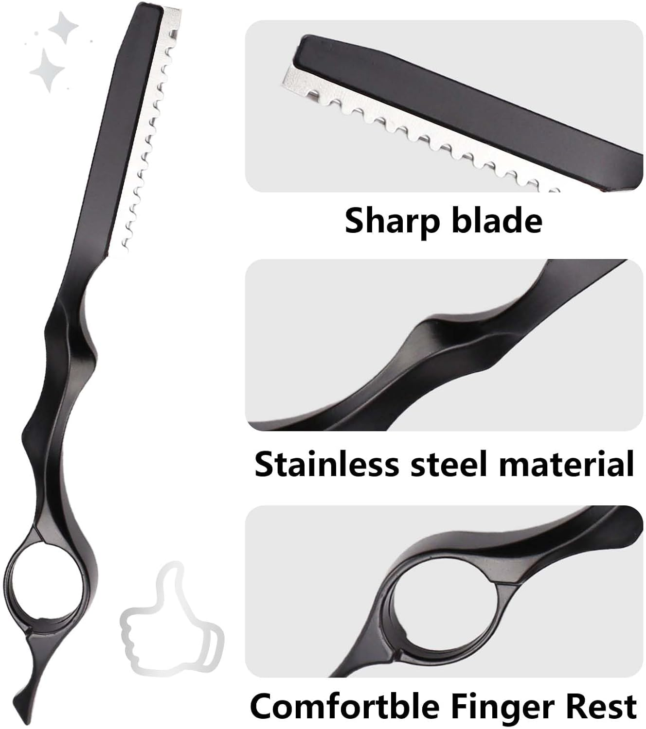 Hair Scissors, Thinning Scissors Hairdressing Hair Razor for Cutting Hair Hair Thinning Scissors Split End Trimmer Beard Scissors Hair Scissors for Women (Black)